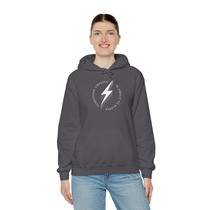 White Bolt Unisex Heavy Blend™ Hooded Sweatshirt