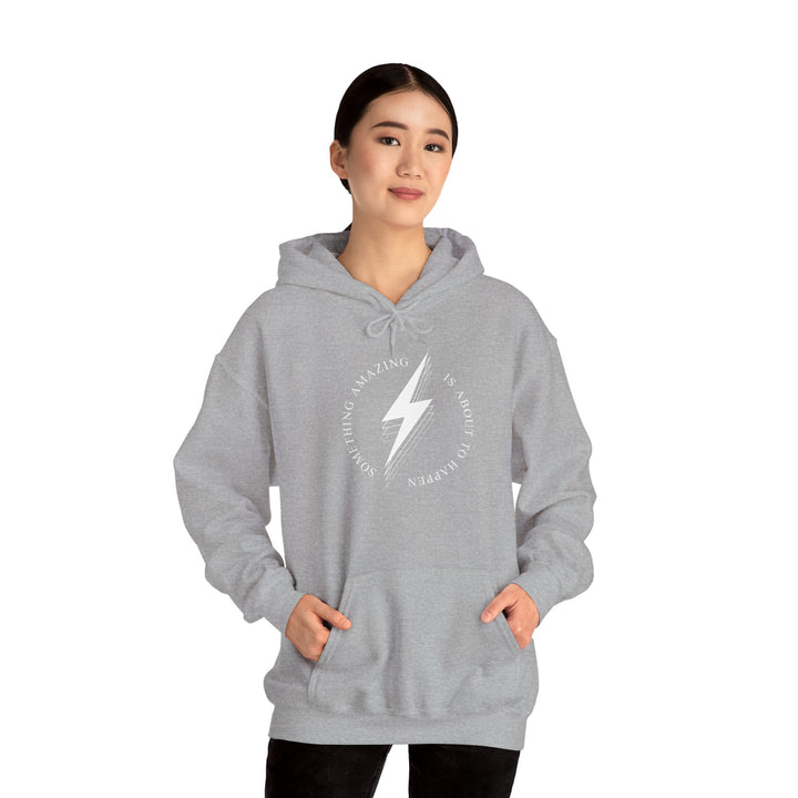 White Bolt Unisex Heavy Blend™ Hooded Sweatshirt