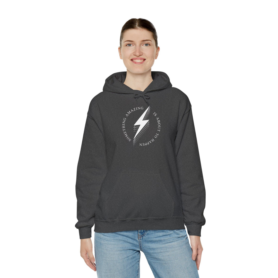 White Bolt Unisex Heavy Blend™ Hooded Sweatshirt