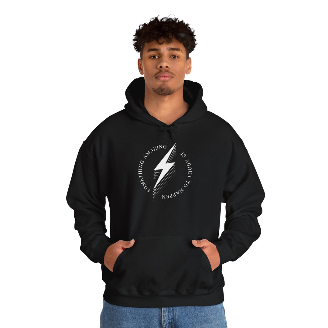 White Bolt Unisex Heavy Blend™ Hooded Sweatshirt