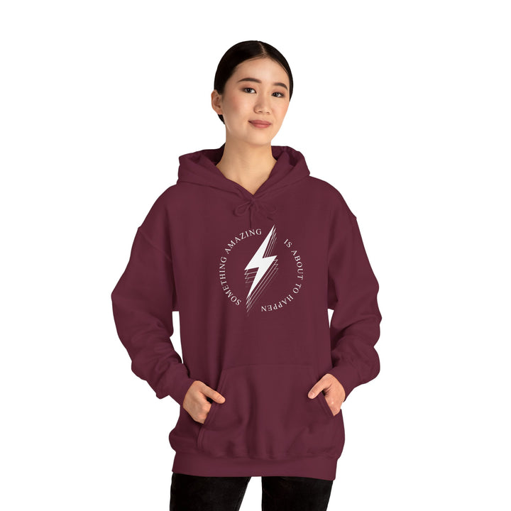 White Bolt Unisex Heavy Blend™ Hooded Sweatshirt