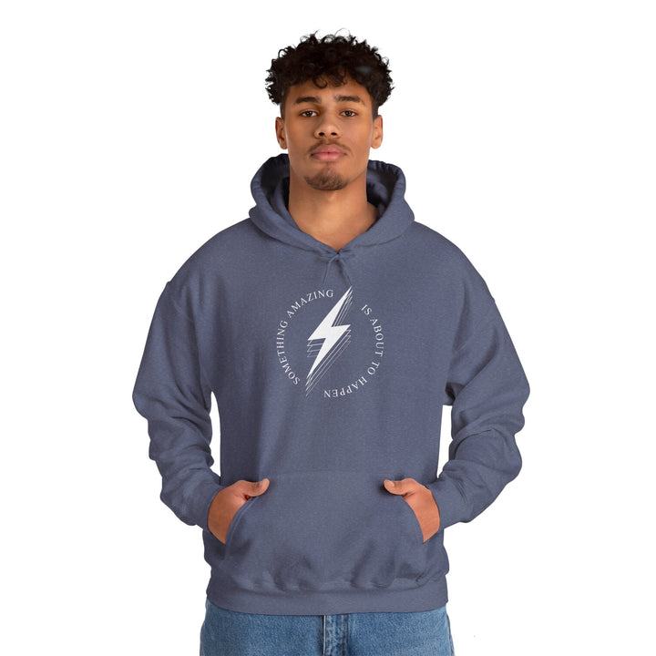 White Bolt Unisex Heavy Blend™ Hooded Sweatshirt