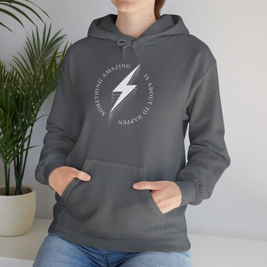 White Bolt Unisex Heavy Blend™ Hooded Sweatshirt