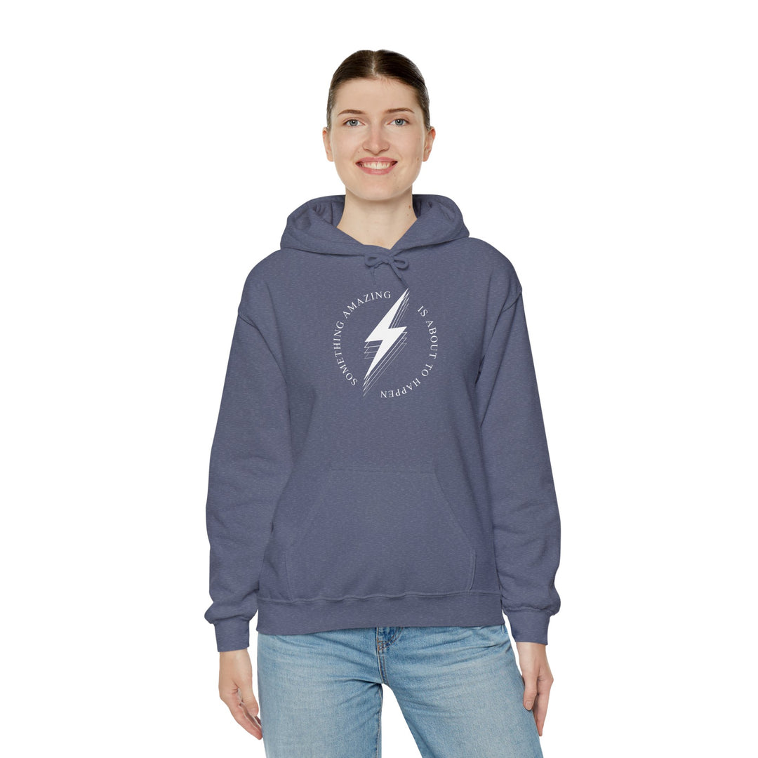 White Bolt Unisex Heavy Blend™ Hooded Sweatshirt