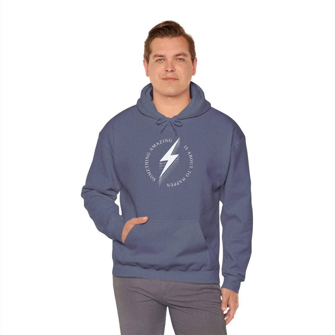 White Bolt Unisex Heavy Blend™ Hooded Sweatshirt