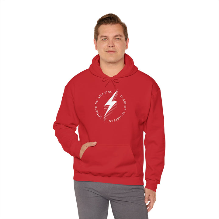 White Bolt Unisex Heavy Blend™ Hooded Sweatshirt