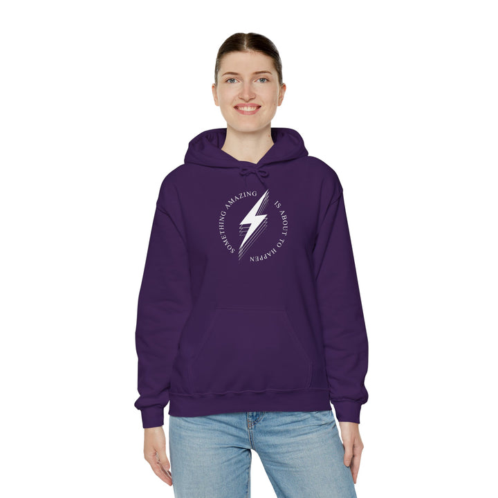 White Bolt Unisex Heavy Blend™ Hooded Sweatshirt