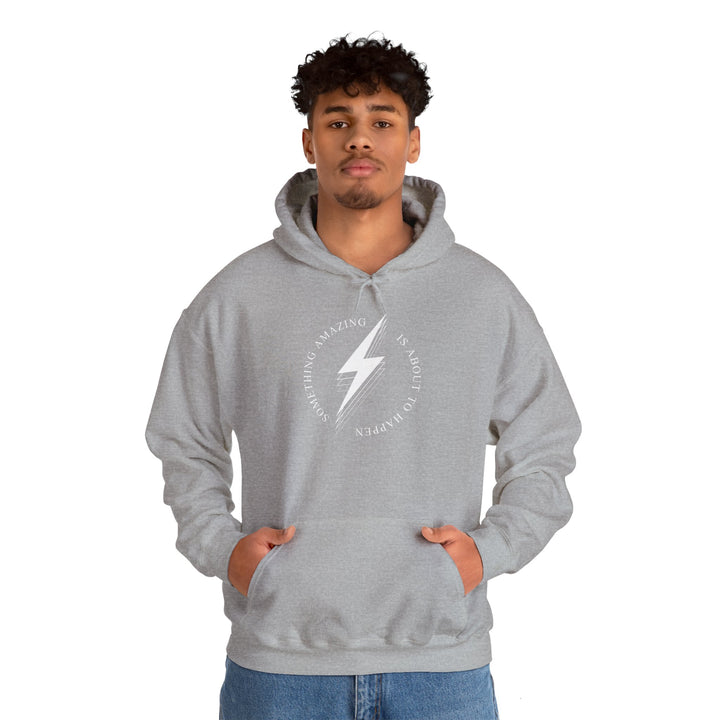 White Bolt Unisex Heavy Blend™ Hooded Sweatshirt