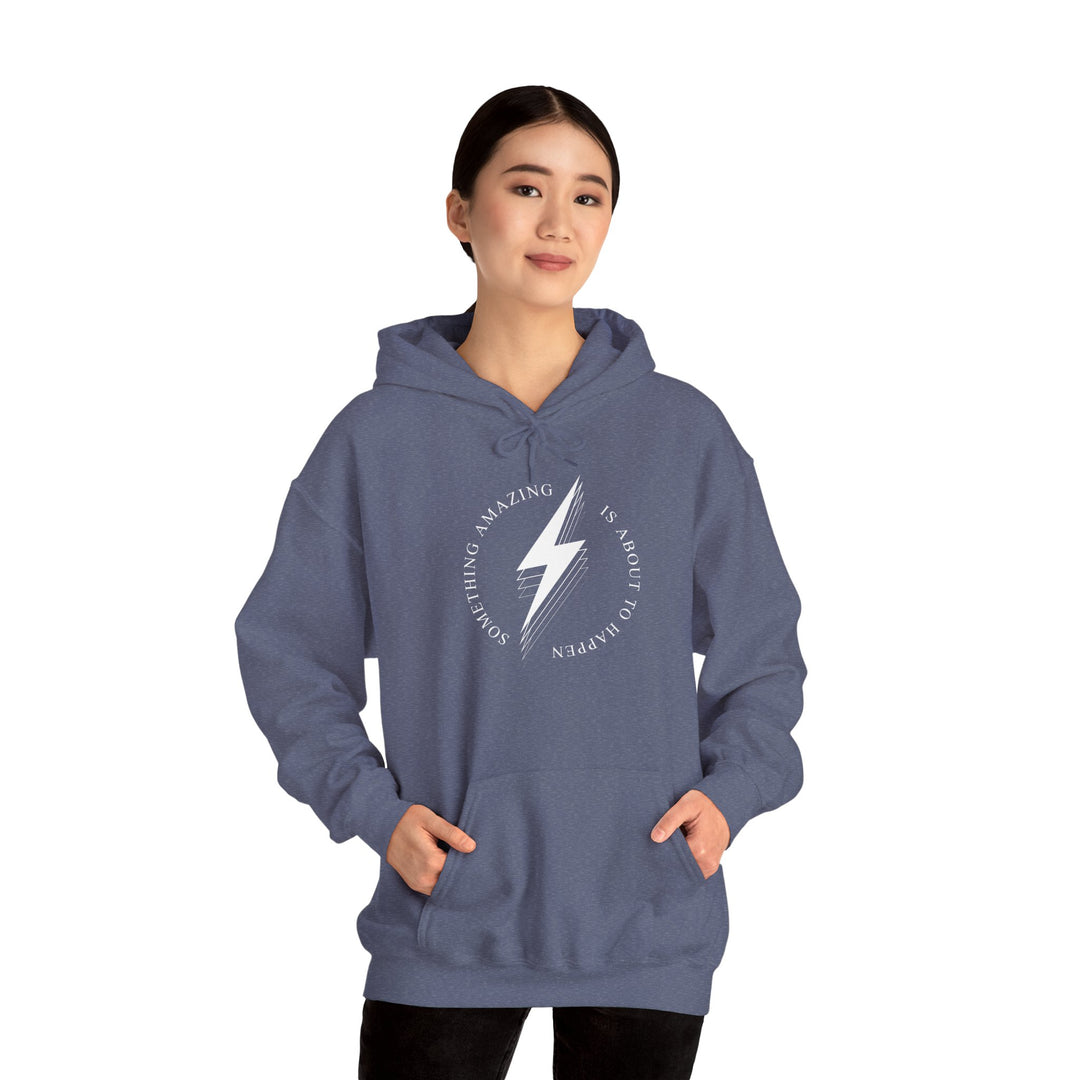 White Bolt Unisex Heavy Blend™ Hooded Sweatshirt