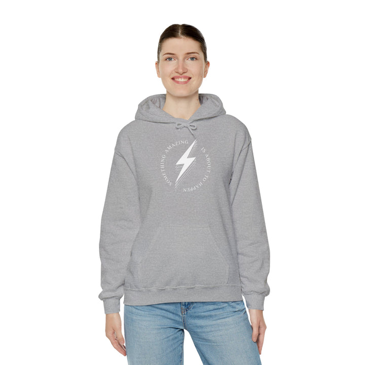 White Bolt Unisex Heavy Blend™ Hooded Sweatshirt