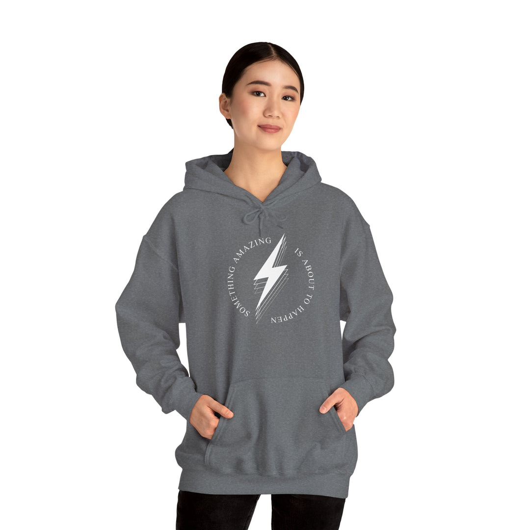 White Bolt Unisex Heavy Blend™ Hooded Sweatshirt