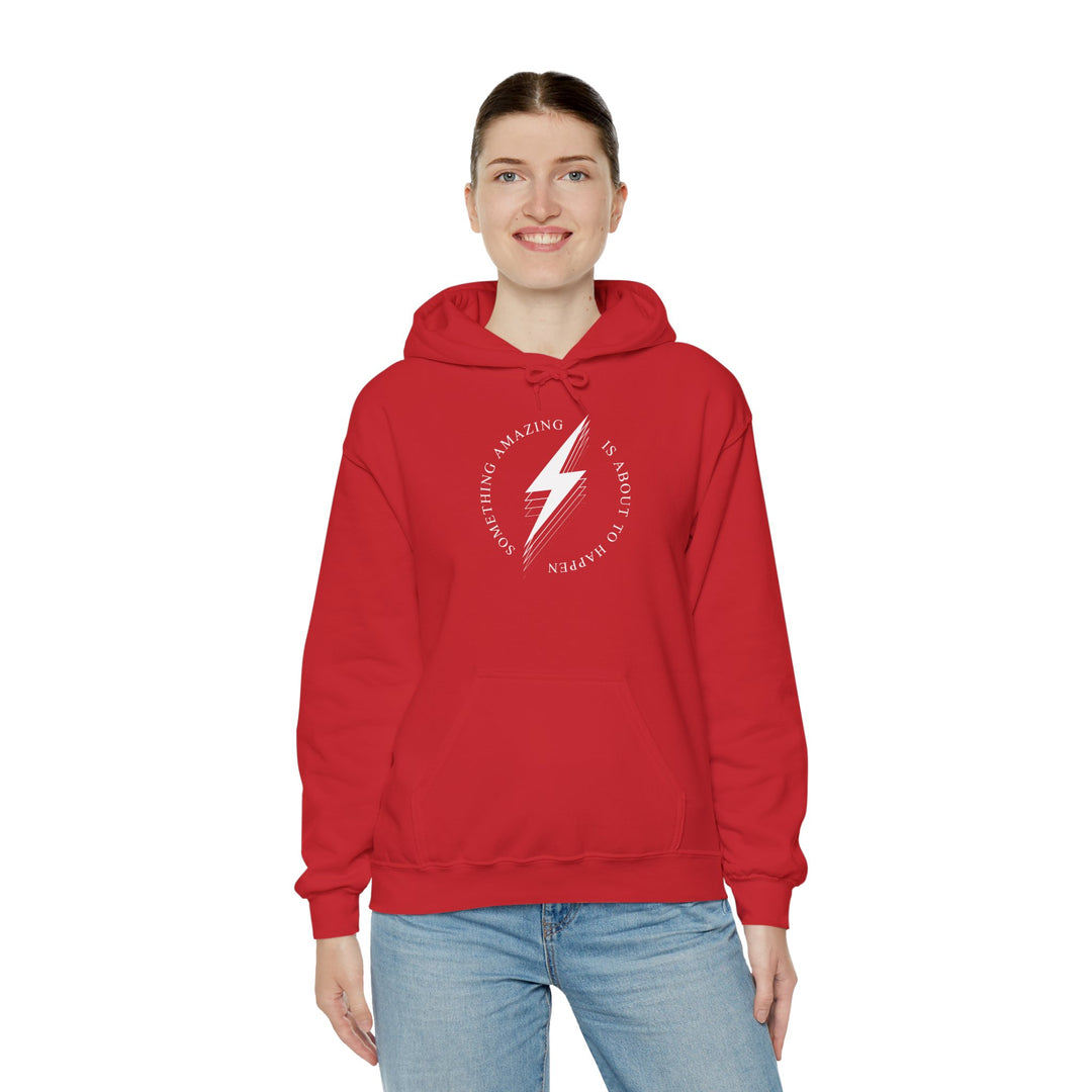 White Bolt Unisex Heavy Blend™ Hooded Sweatshirt