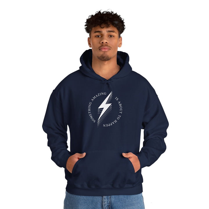 White Bolt Unisex Heavy Blend™ Hooded Sweatshirt