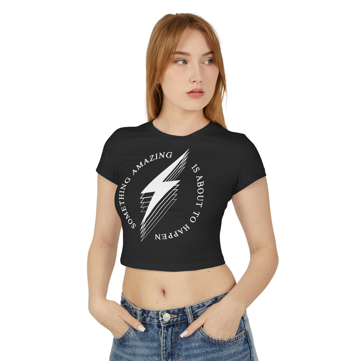 White Bolt Ladies Crop