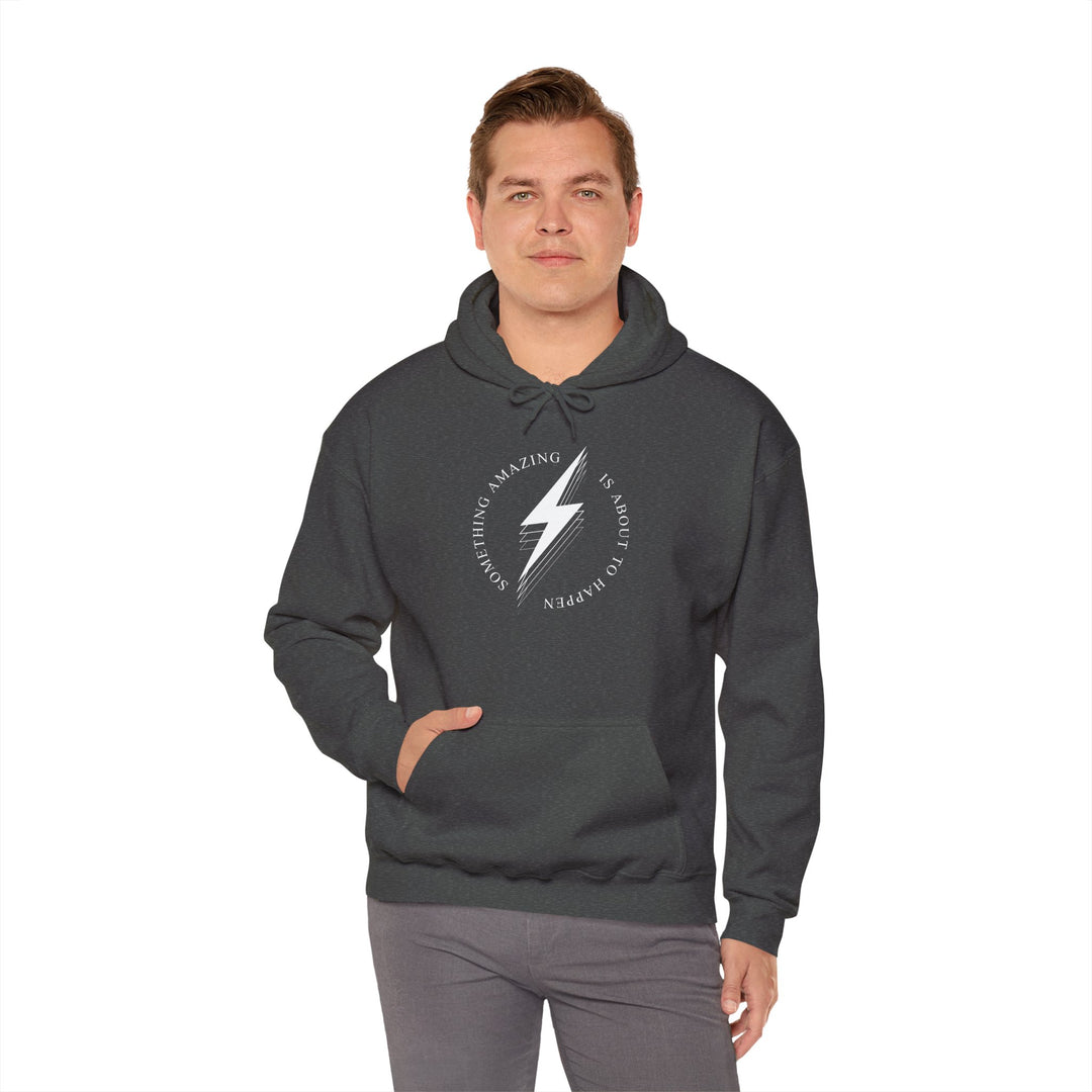 White Bolt Unisex Heavy Blend™ Hooded Sweatshirt