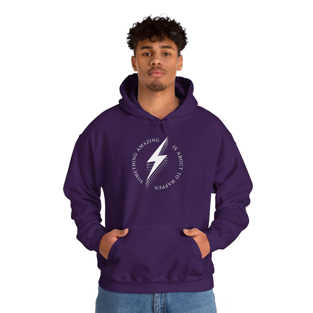 White Bolt Unisex Heavy Blend™ Hooded Sweatshirt