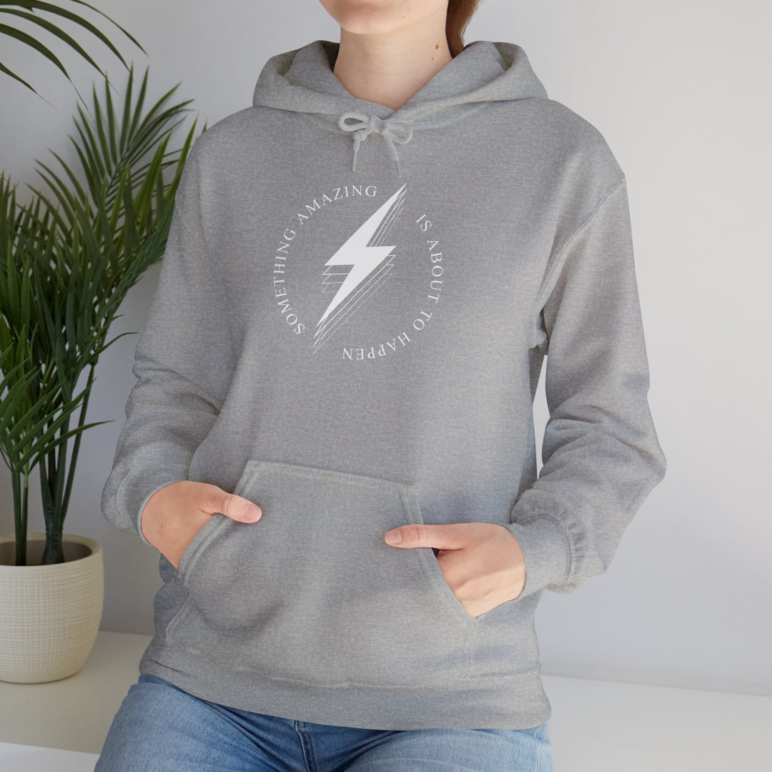 White Bolt Unisex Heavy Blend™ Hooded Sweatshirt