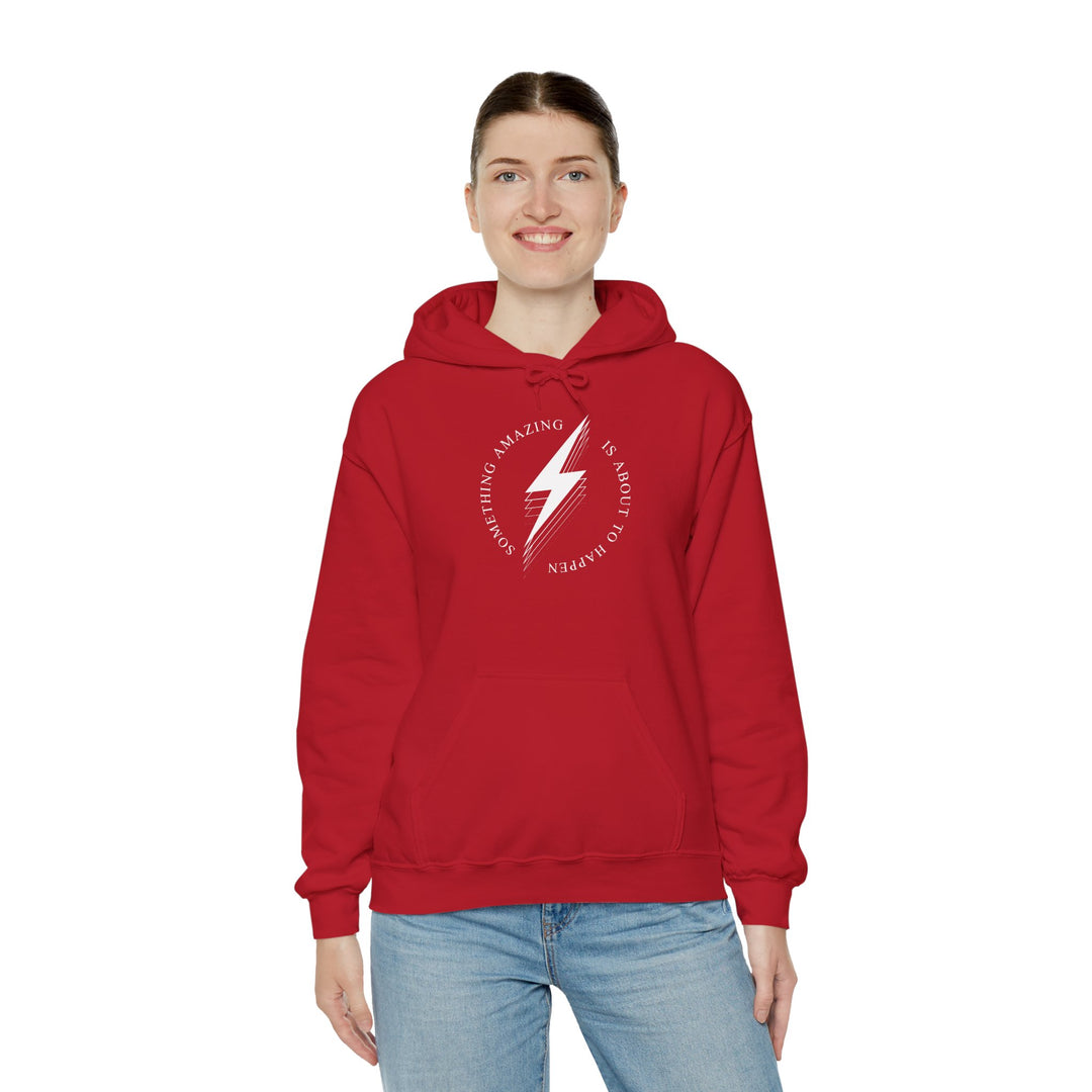 White Bolt Unisex Heavy Blend™ Hooded Sweatshirt