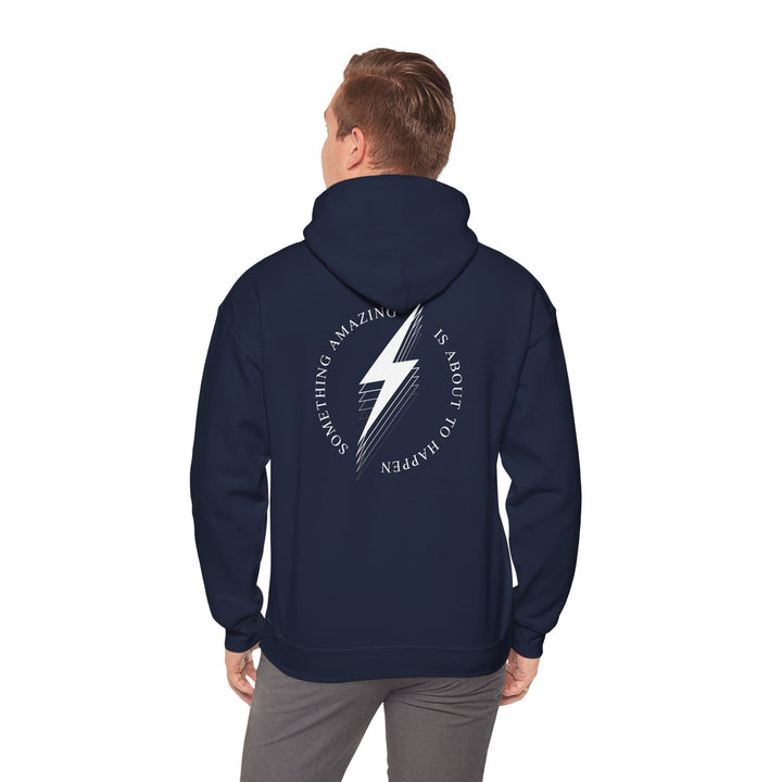 White Bolt Unisex Heavy Blend™ Hooded Sweatshirt