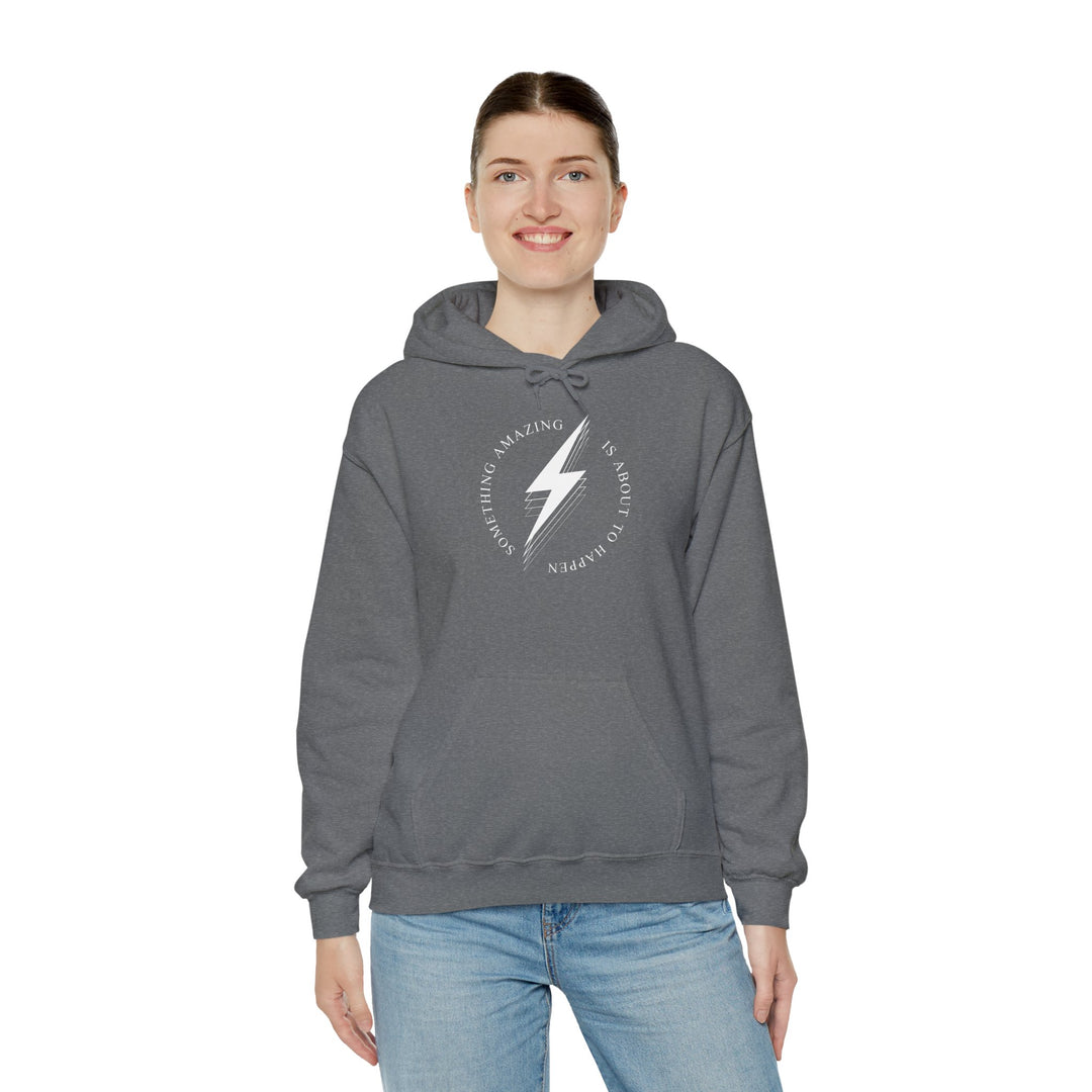 White Bolt Unisex Heavy Blend™ Hooded Sweatshirt